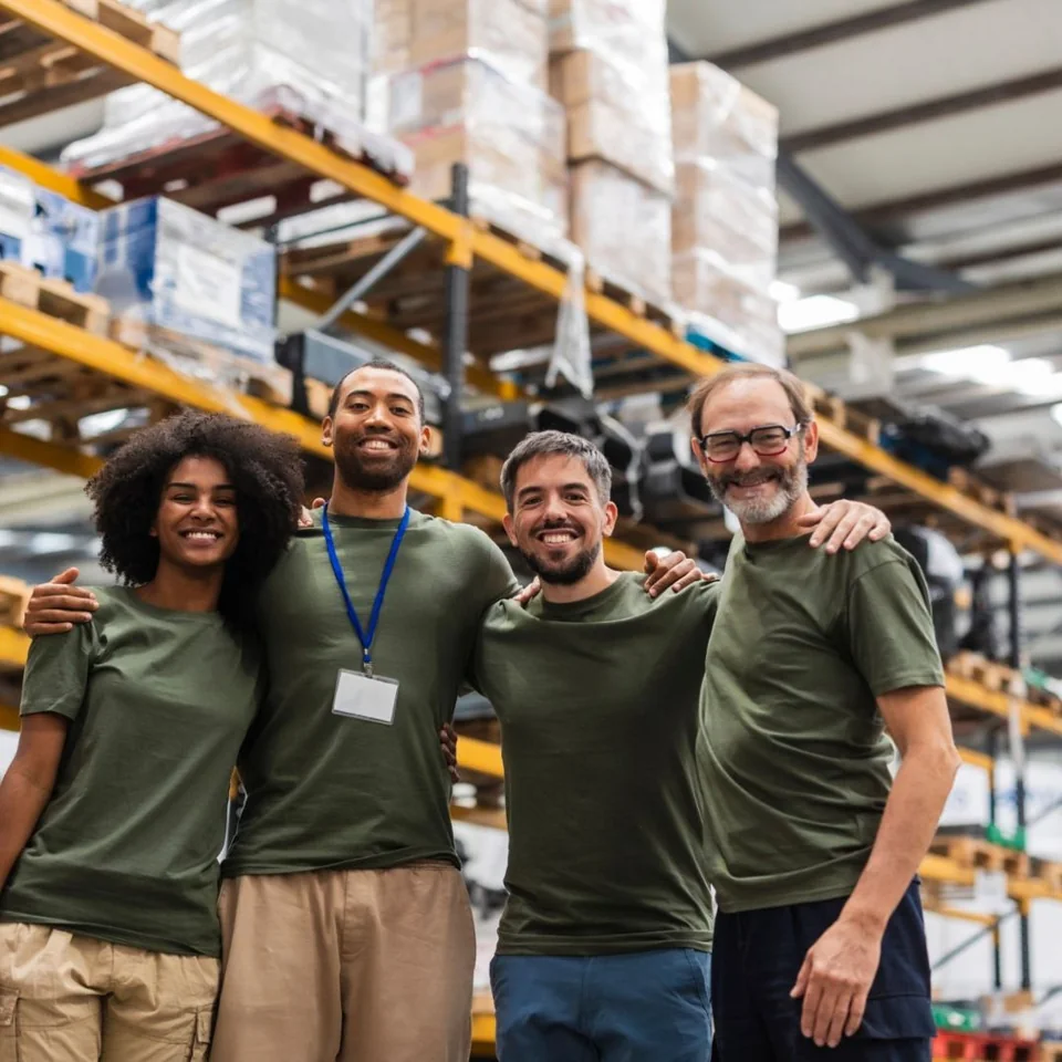 L’équipe PlayGiftUniversal dans son espace logistique.